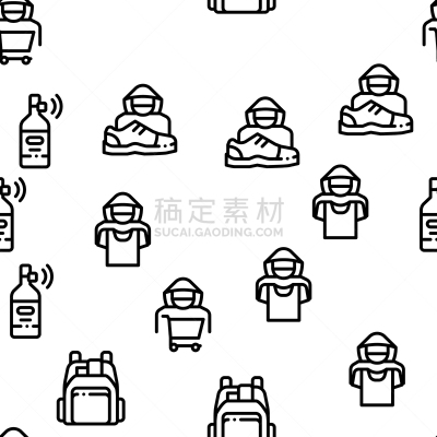 商店扒手,矢量,四方连续纹样,商务,鞋子,传感器,细的,瓶子,大门,绘画插图