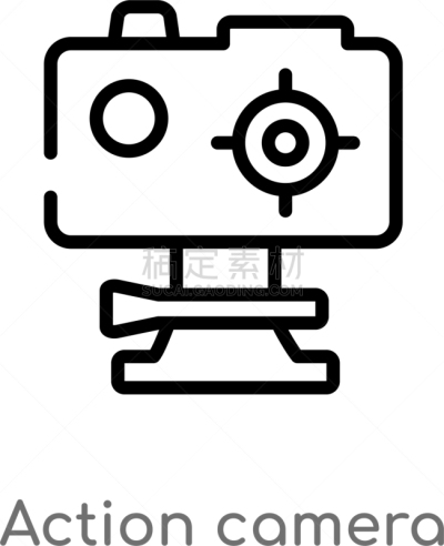 outline action camera icon isolated black simple