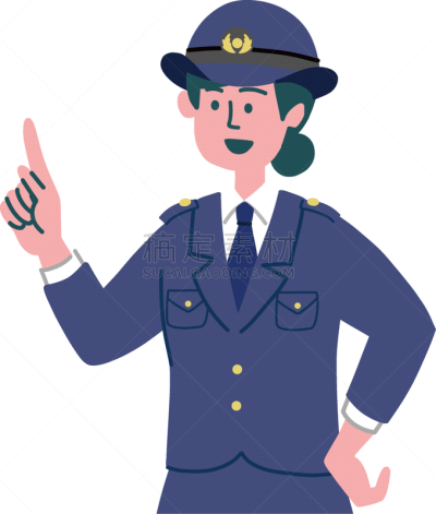 女人,警官,做手势,线条,警察局,简单,绘画插图,问号,问题,评论员