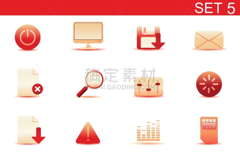 蜘蛛网,计算机图标,红色,计算机,SIM卡,关闭的,食品加工机,关闭,睡觉,下载