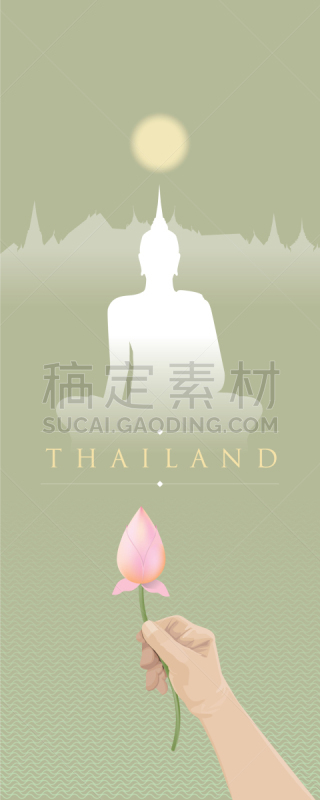 泰国,旅游目的地,传统,亚洲,夜晚,修道院,涅槃,泼水节,矢量