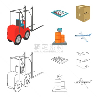 设备用品,货物集装箱,叉车,滑垒守场员,商务,品牌名称,蜘蛛网,疤,递送,包装