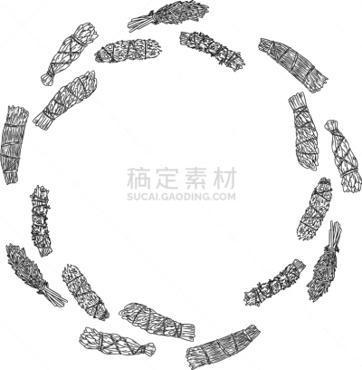 有污迹的,棍,装饰品,鼠尾草,花环,熏衣草,健康保健,吉普赛人,刺柏属丛木,绘制