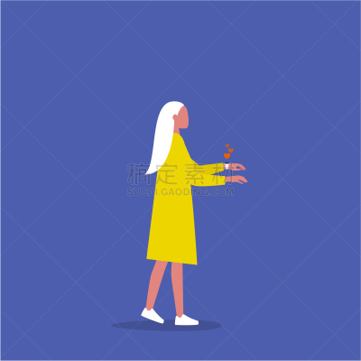智能手表,女性,性格,绘画插图,青年人,衣服,僵尸步行