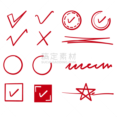乱画,星形,复选标记,线条画,分离着色,高雅,矢量,白色背景,强调