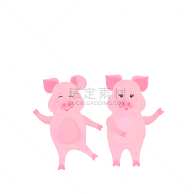 可爱的,猪,动物,卡通,幽默,农业,传统,春节,坐,站
