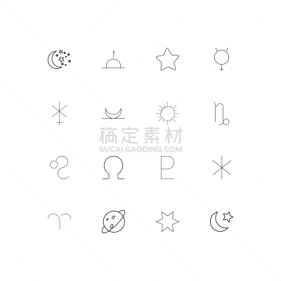 轮廓,直的,星座,计算机图标,白羊座,图像,矢量,行星,冥王星,标志