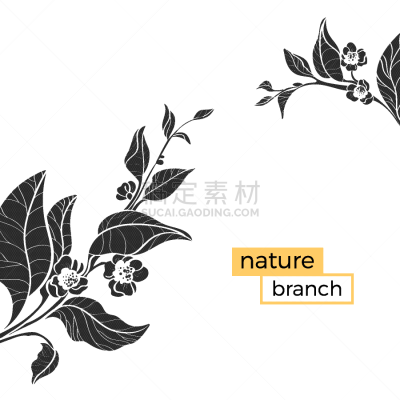 模板,自然,枝,华丽的,浪漫,自然美,装饰物,植物,复古,花