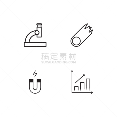 轮廓,直的,科学,计算机图标,天体物理学,显微镜,图表,图像,矢量,标志