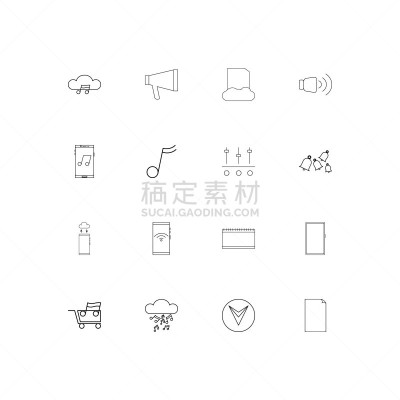 音乐,计算机图标,矢量,极简构图,直的,轮廓,扩音器,符号,文档,图标集