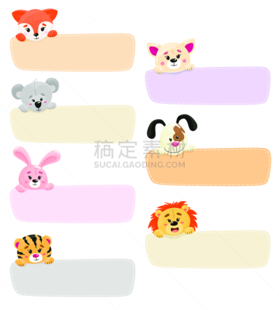 文字,泡泡,矢量,可爱的,动物头,卡通,扁平化设计,白色背景,请柬,贺卡