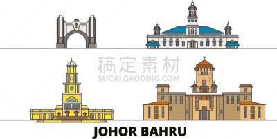 马来西亚,新山,公寓,国际著名景点,商务,直的,餐馆,蜘蛛网,剪影