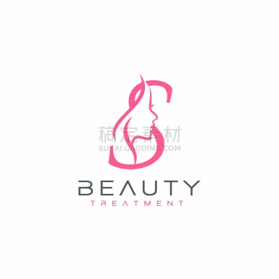 letter s beauty face logo design icon