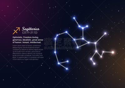 射手座,星座,明亮,星星,秘密,月,背景,完美,慷慨,绘画插图