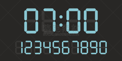 数字,矢量,绘画插图,数字时钟,计算机,背景分离,技术,模板,布置