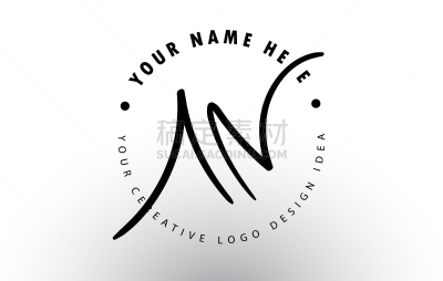 an handwritten letters logo design with circular