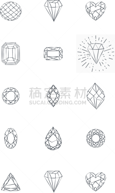 分离着色,图标,钻石,白色背景,形状,轮廓,黄金,闪亮的,复古