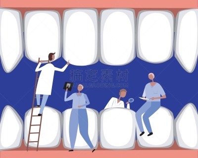 药,绘画插图,牙医,牙齿,矢量,口腔卫生,概念,巨大的,小的