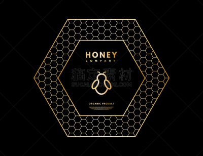 蜂蜜,蜜蜂,绘画插图,黄金,六边形,矢量,山,商务,华贵,边框