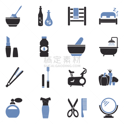 美,矢量,绘画插图,扁平化设计,计算机图标,双色,一个物体,瓶子,化妆刷,自行车