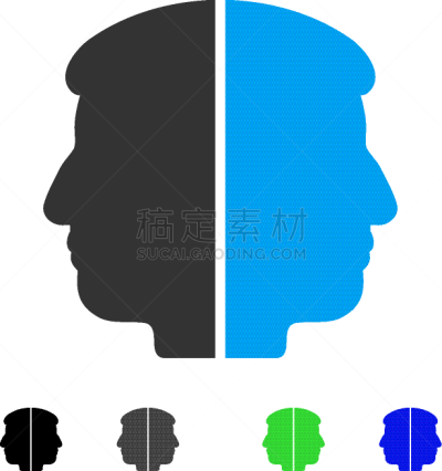 人的脸部,公寓,计算机图标,顾客,矢量,人,男人,杰纳斯,图像,侧面像