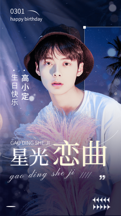 明星应援生日祝福丰巢投屏海报