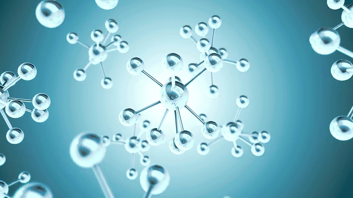抽象物理科学分子背景-可循环的3D动画