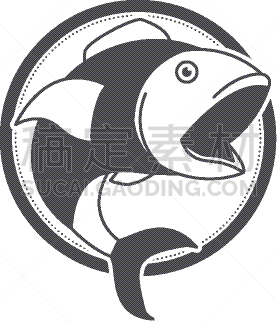 圆形,单色调,自然,海产,野生动物,鲔鱼,海洋,巨大的,剪影