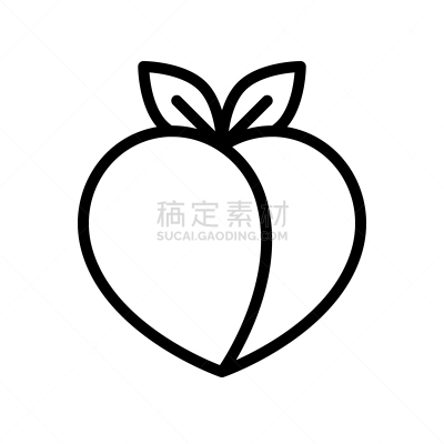 新年,月亮,线图标,桃,亚洲,轮廓,传统,春节,庆祝