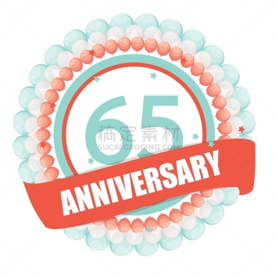 可爱的,周年纪念,模板,气球,65岁到70岁,生日,50年节,请柬,收集