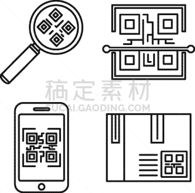 轮廓,二维码,时尚,计算机图标,商务,计算机,条形码,布置,沟通,取得
