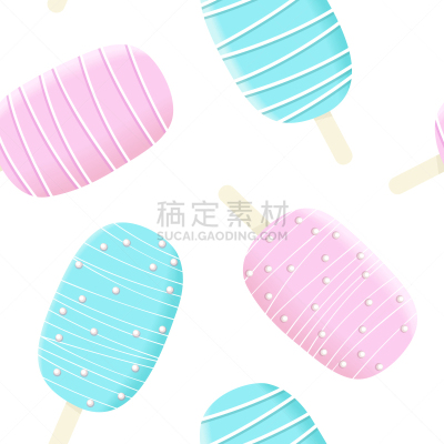 白色,冰淇淋,四方连续纹样,糖衣,蓝色,棍,条纹,穿衣服,背景分离,蛋糕