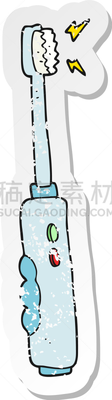 嗡嗡响的,标签,漫画,仿旧磨损的效果,可爱的,口腔卫生,传统,健康保健,古老的,图像