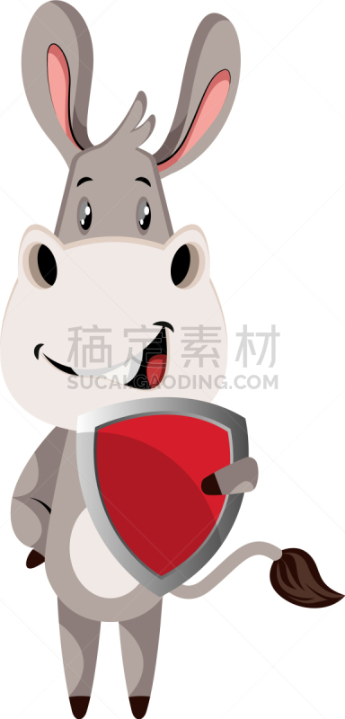 驴子,遮护的手势,白色背景,分离着色,图表设计师,美国,动物,矢量