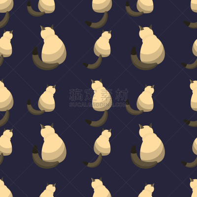 纯种犬,猫,暹罗猫,四方连续纹样,可爱的,华丽的,脚印,脉搏图,纺织品,坐