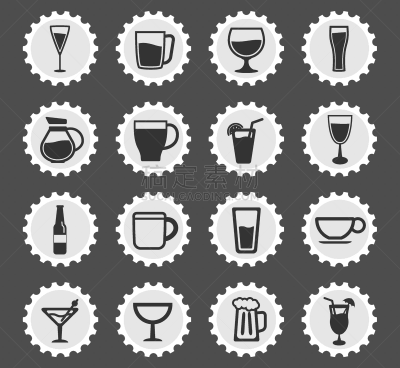 玻璃杯,杯,符号,白色,黑色,图像,矢量,分离着色,曼哈顿