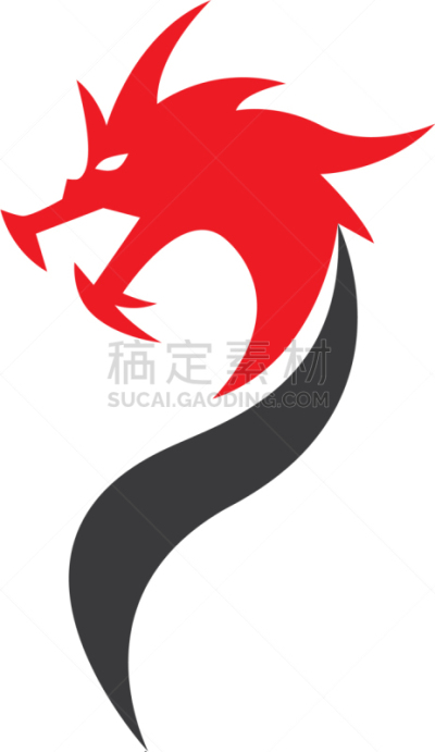 龙,图标,商务,模板,现代,自然美,动物,细毛纤维,剪影