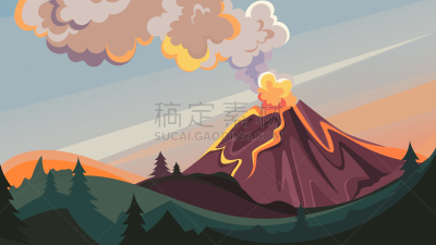 活火山,野外动物,自然,概念,图像,山,矢量,自然荒野区,烟,背景