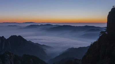 黄山明顶日出-延时摄影