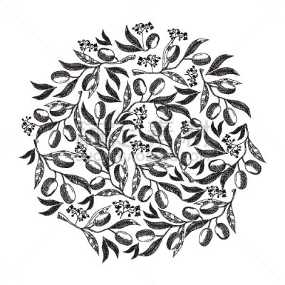 圆形,乱画,花朵,橄榄,式样,农业,华丽的,蔬菜,清新,烹调