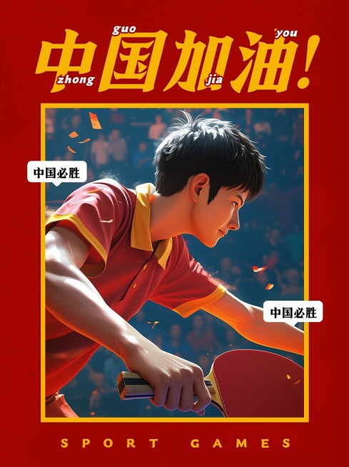 巴黎奥运会乒乓球应援创意晒照预览效果