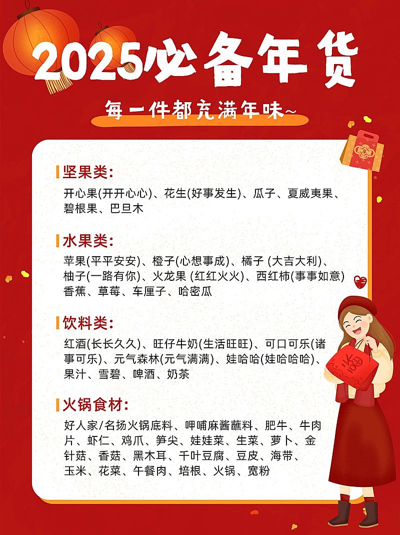 年货节囤货必备清单小红书配图