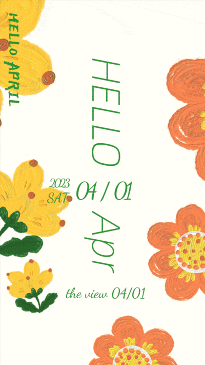 Cute Cartoon Flower Element April Greeting Text Instagram Story Video