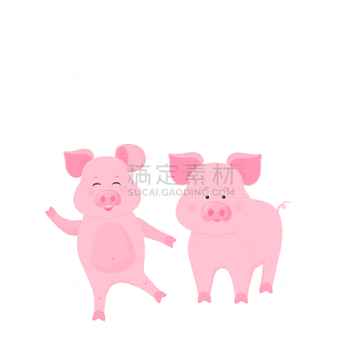 可爱的,猪,动物,卡通,幽默,农业,传统,春节,坐,站