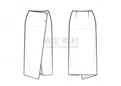 矢量,铅笔裙,时尚,草图,接缝,纺织品,铅笔,直的,模板,现代