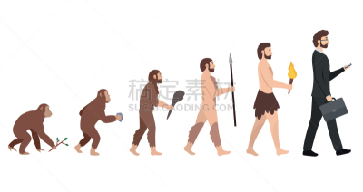 猿,男商人,男人,公文包,现代,男性,生物学,家谱,商务,技术