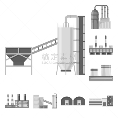 建造物,分离着色,工业,图标,一个物体,商务,灰色,技术,莫诺湖