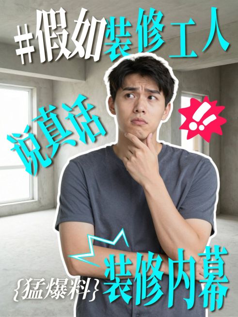 家居装修服务装修内幕分享人像小红书封面预览效果