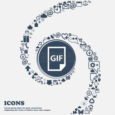 GIF动图,在中心,大量物体,活页夹,图标,分离着色,书,商务,计算机,概念