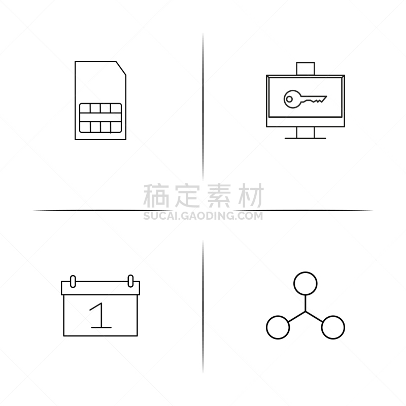 轮廓,直的,计算机图标,矢量,计算机,SIM卡,蜘蛛网,图像,标志